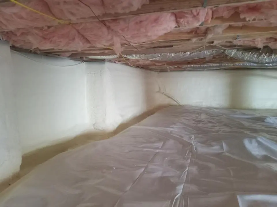 Crawl space encapsulation with closed-cell spray foam for Attic Insulation in Sinton